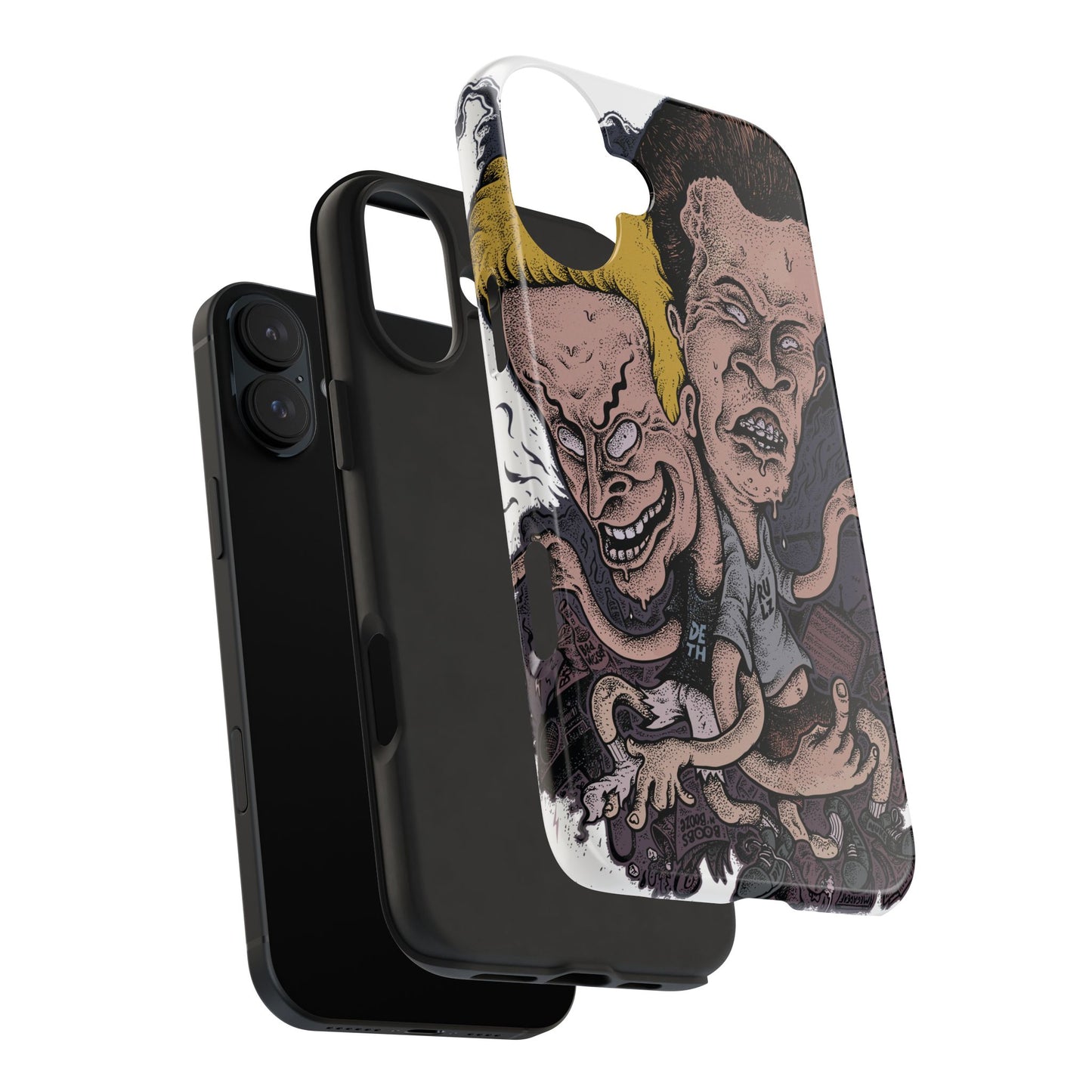 Cartoon Horror Phone Case — Grinning Bevis And Butthead Graphic Case