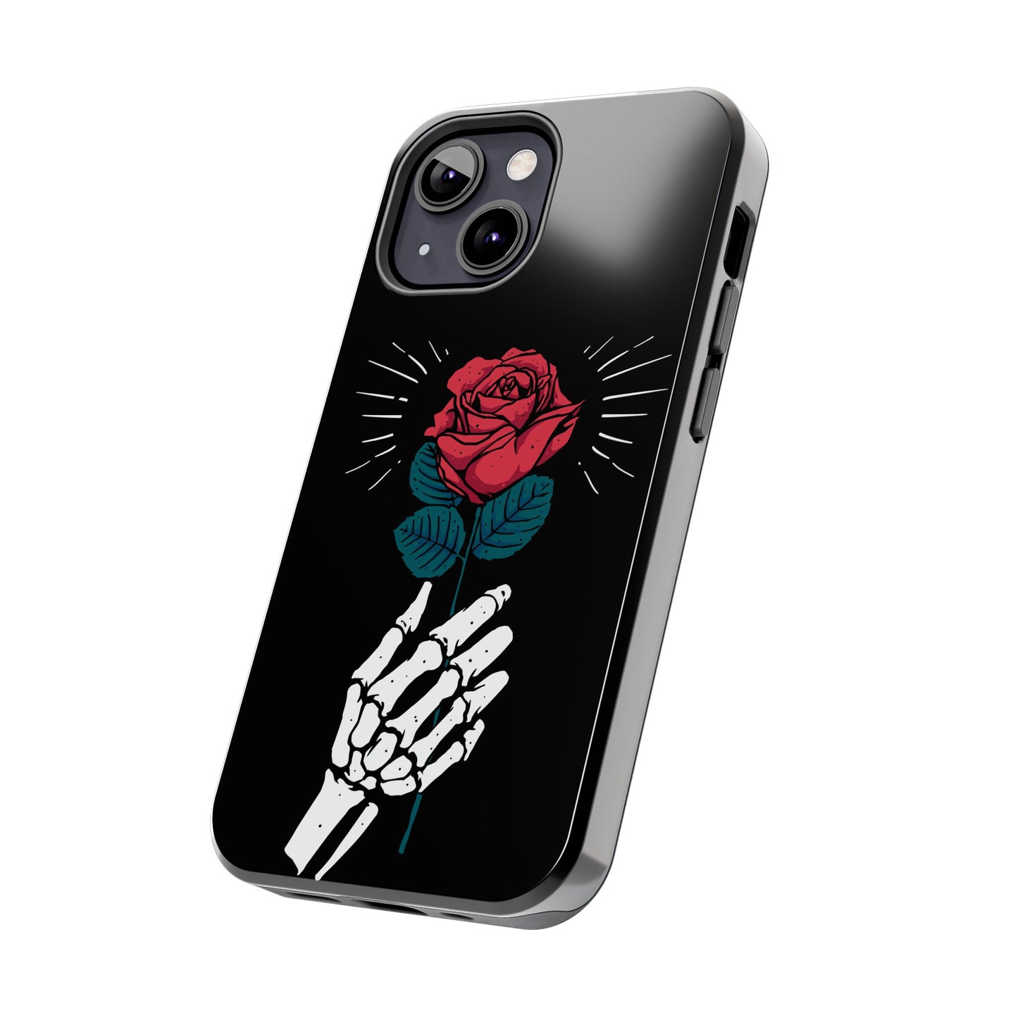 Skeleton Hand Rose Tough Phone Case — Gothic Floral Protective Phone Cover