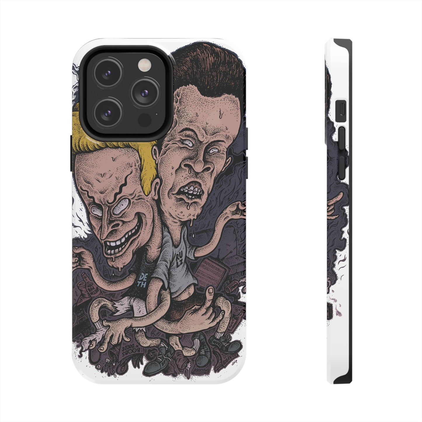 Cartoon Horror Phone Case — Grinning Bevis And Butthead Graphic Case