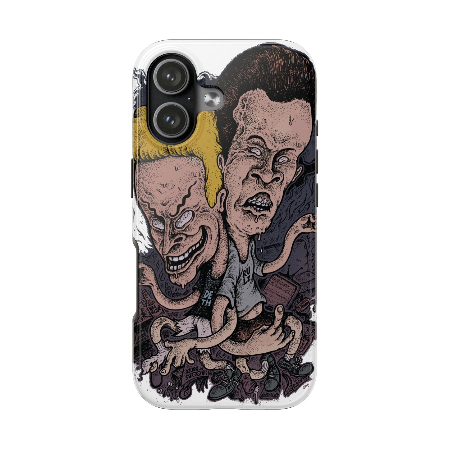 Cartoon Horror Phone Case — Grinning Bevis And Butthead Graphic Case