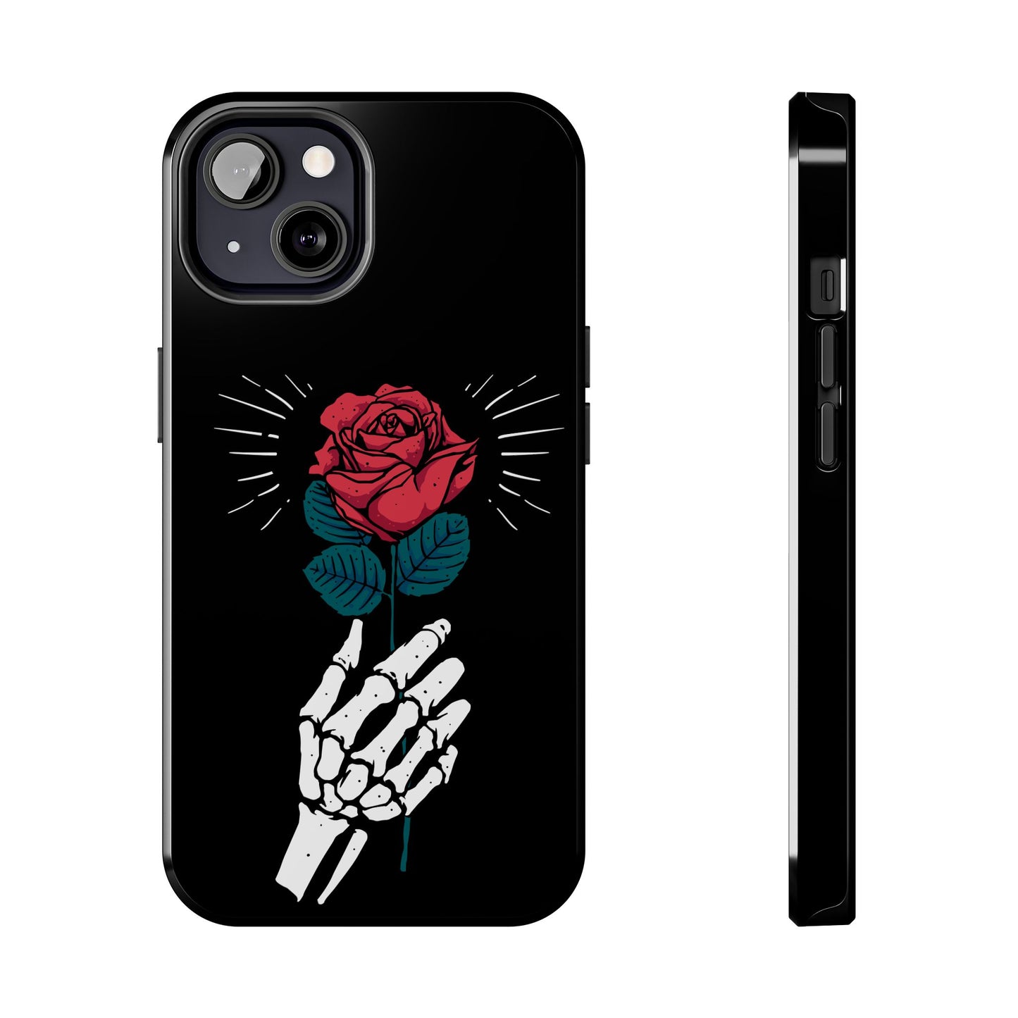 Skeleton Hand Rose Tough Phone Case — Gothic Floral Protective Phone Cover