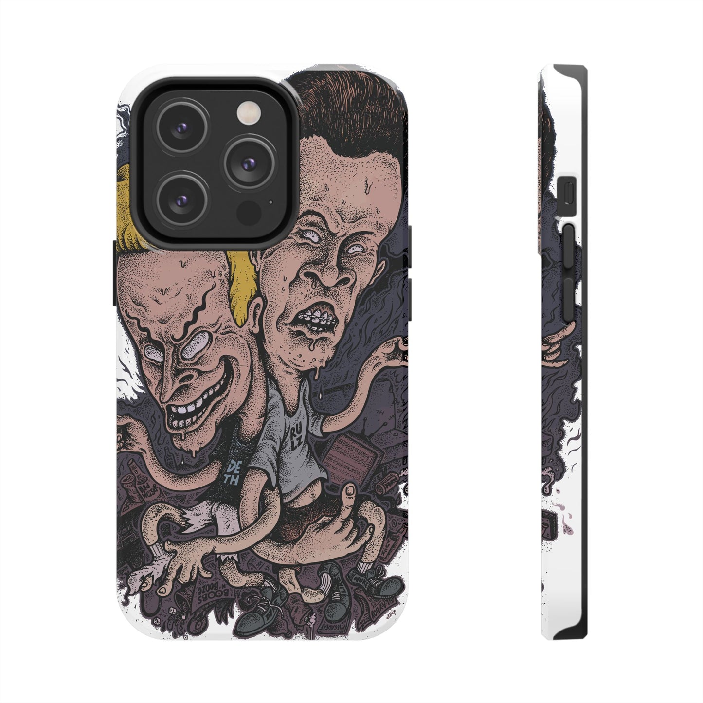 Cartoon Horror Phone Case — Grinning Bevis And Butthead Graphic Case