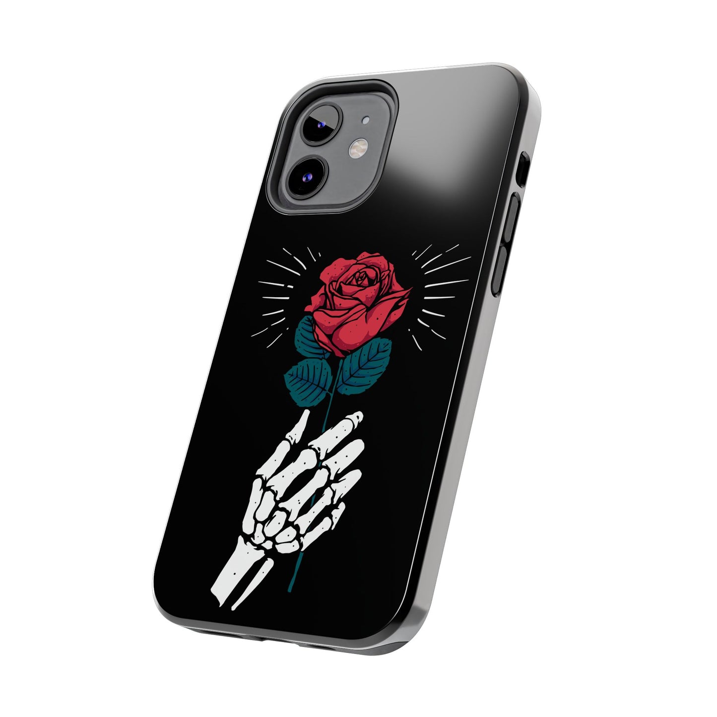 Skeleton Hand Rose Tough Phone Case — Gothic Floral Protective Phone Cover