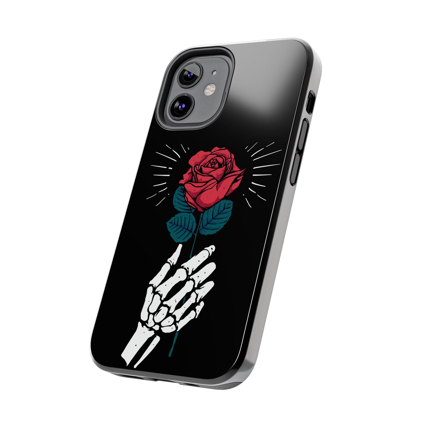 Skeleton Hand Rose Tough Phone Case — Gothic Floral Protective Phone Cover