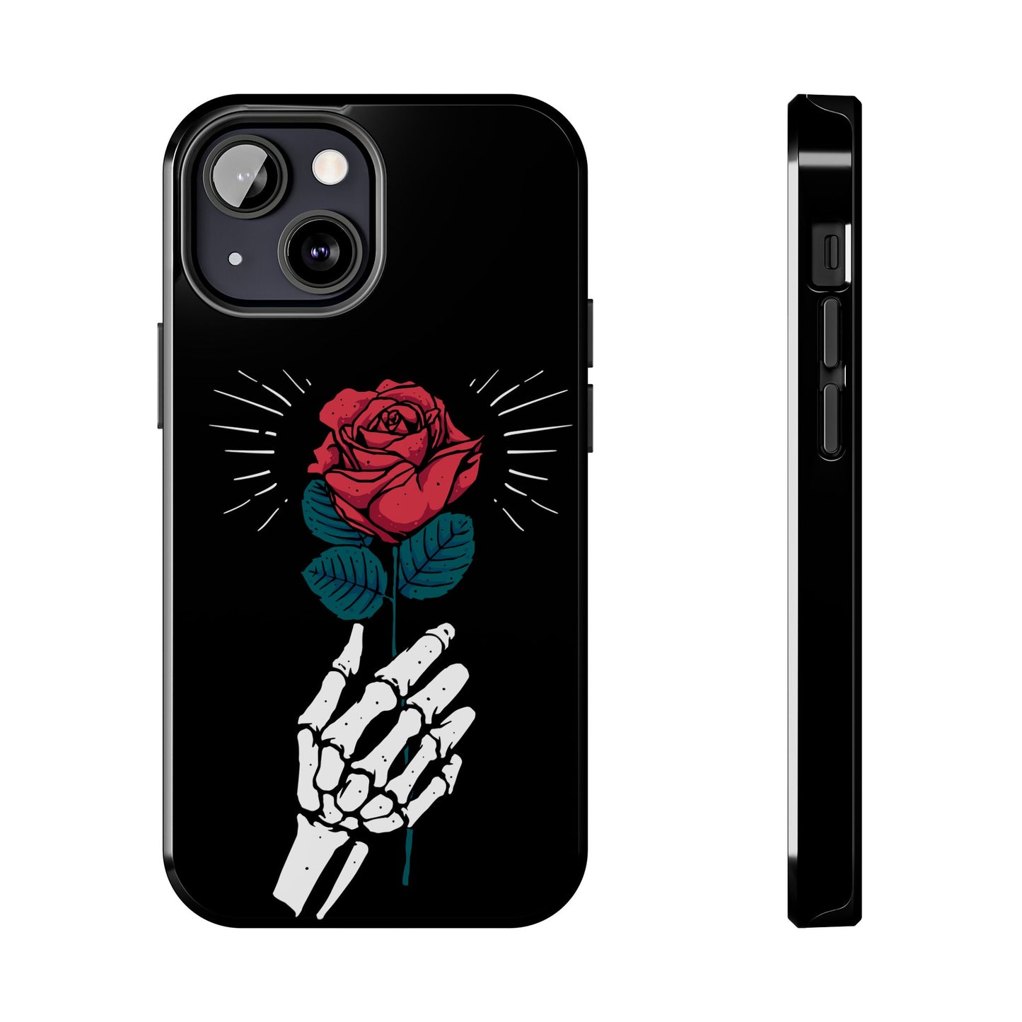 Skeleton Hand Rose Tough Phone Case — Gothic Floral Protective Phone Cover