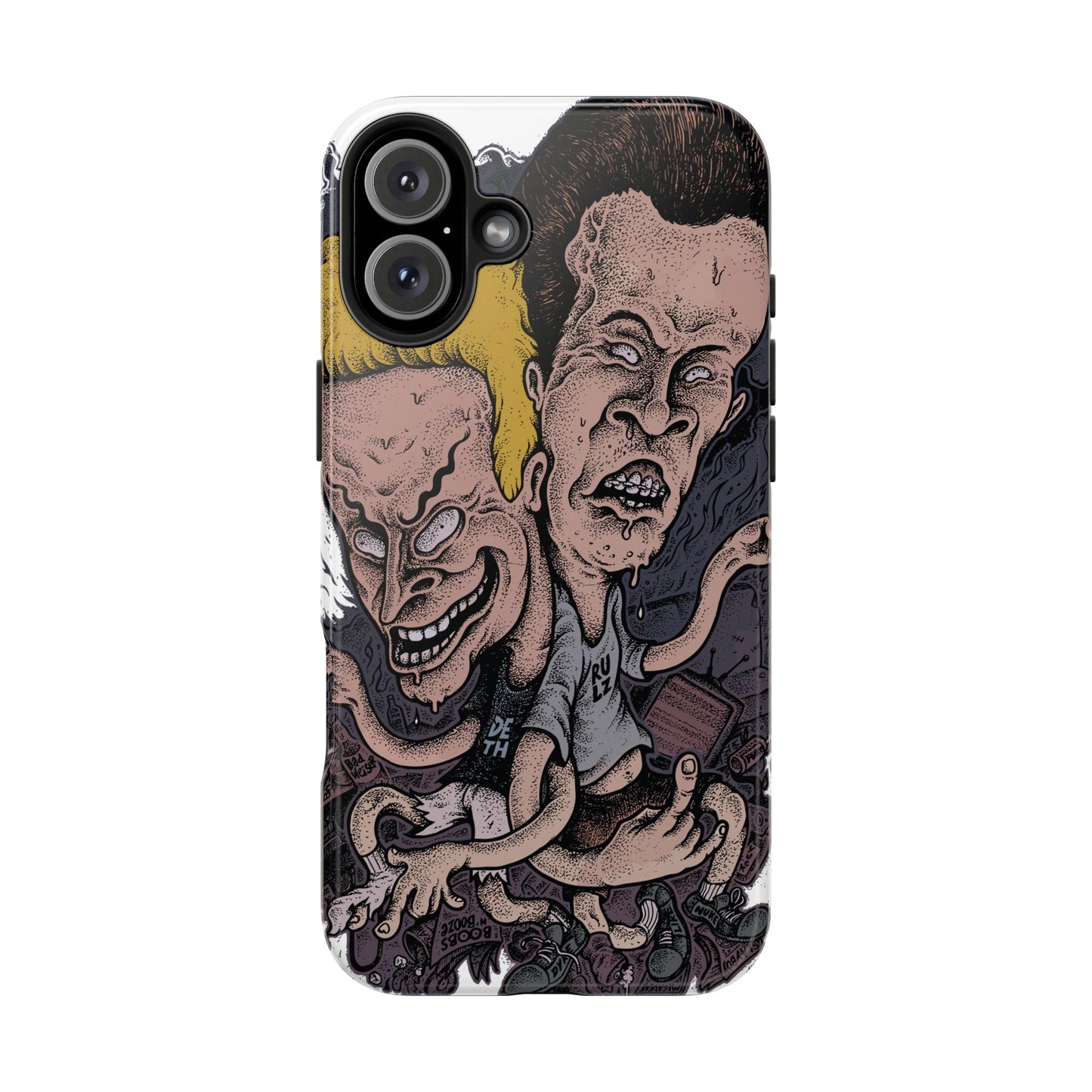 Cartoon Horror Phone Case — Grinning Bevis And Butthead Graphic Case