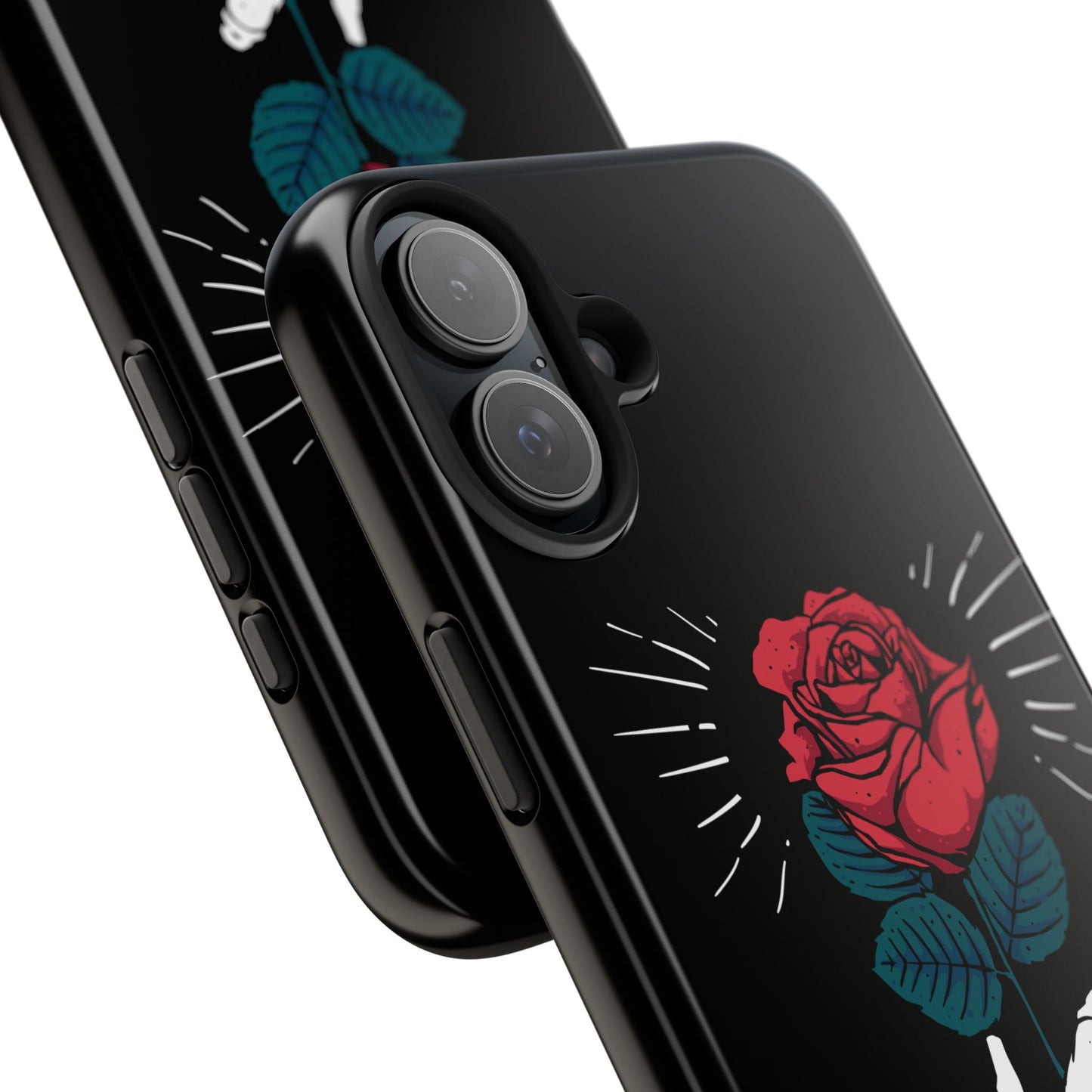 Skeleton Hand Rose Tough Phone Case — Gothic Floral Protective Phone Cover