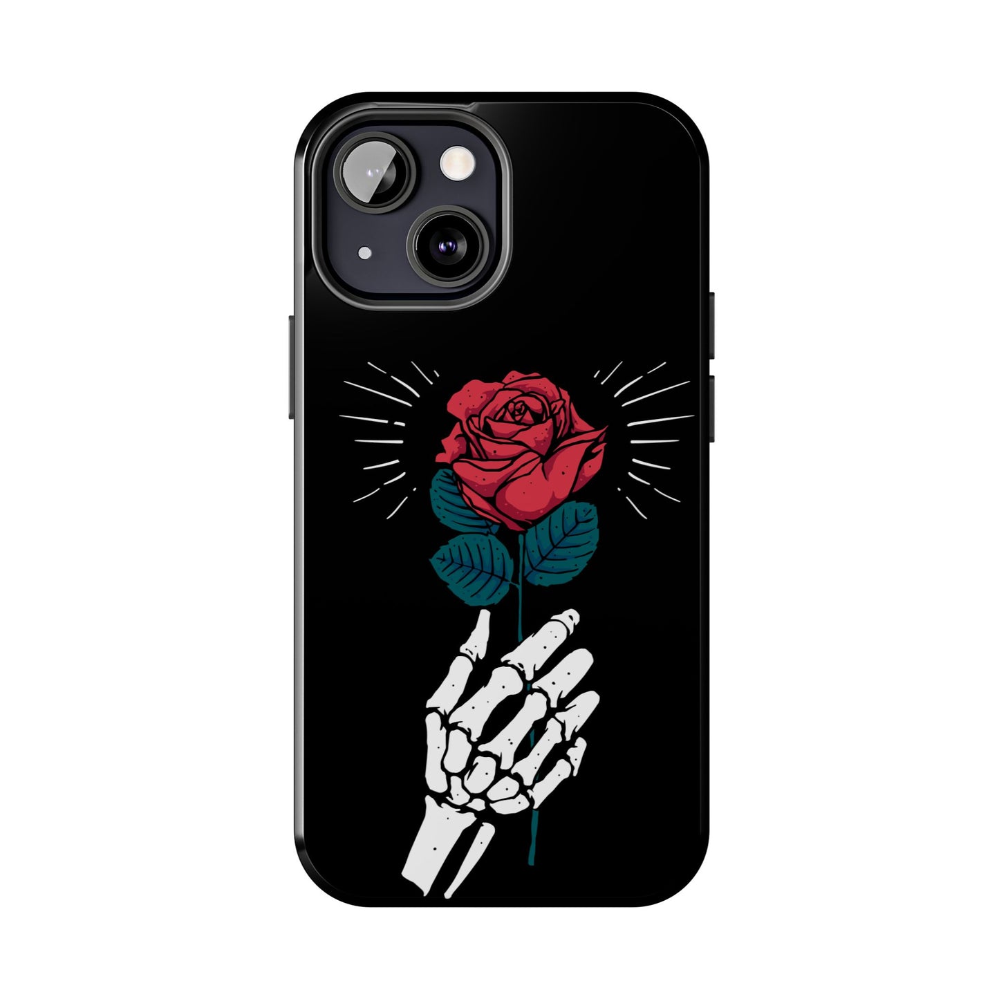 Skeleton Hand Rose Tough Phone Case — Gothic Floral Protective Phone Cover