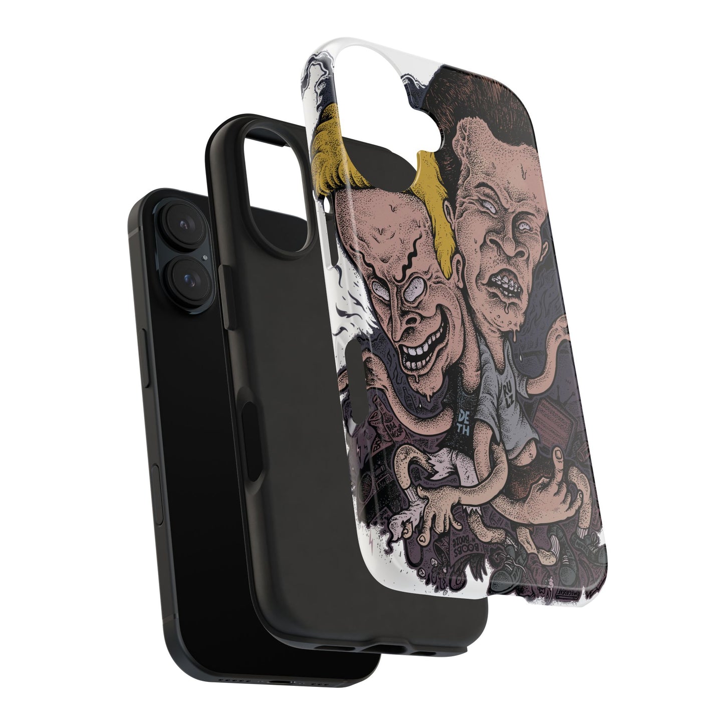 Cartoon Horror Phone Case — Grinning Bevis And Butthead Graphic Case