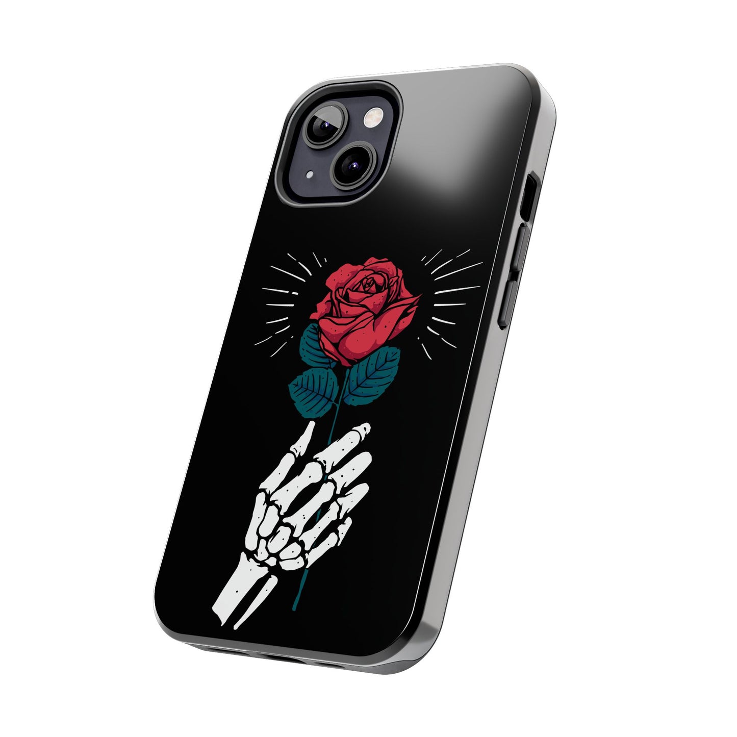 Skeleton Hand Rose Tough Phone Case — Gothic Floral Protective Phone Cover