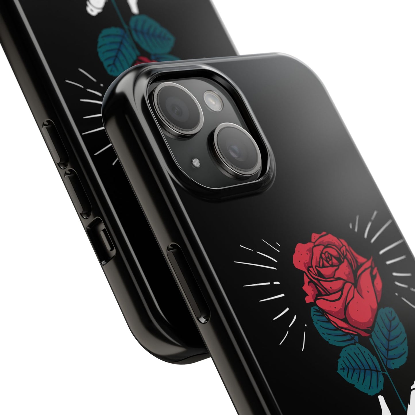 Skeleton Hand Rose Tough Phone Case — Gothic Floral Protective Phone Cover