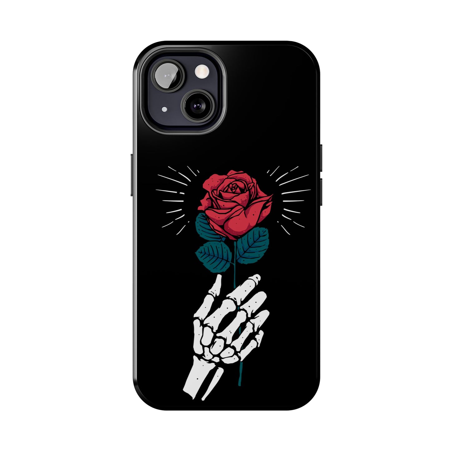 Skeleton Hand Rose Tough Phone Case — Gothic Floral Protective Phone Cover