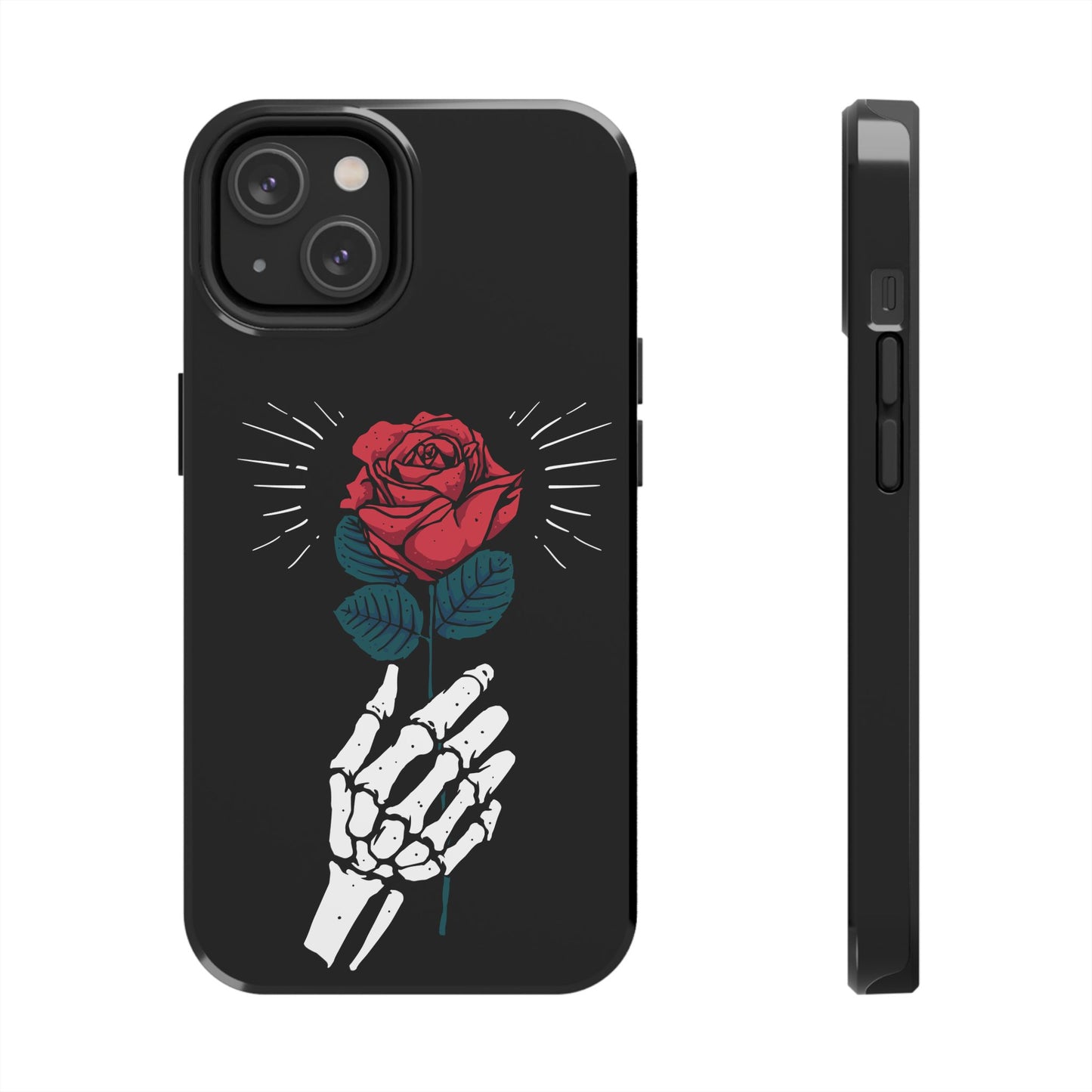 Skeleton Hand Rose Tough Phone Case — Gothic Floral Protective Phone Cover