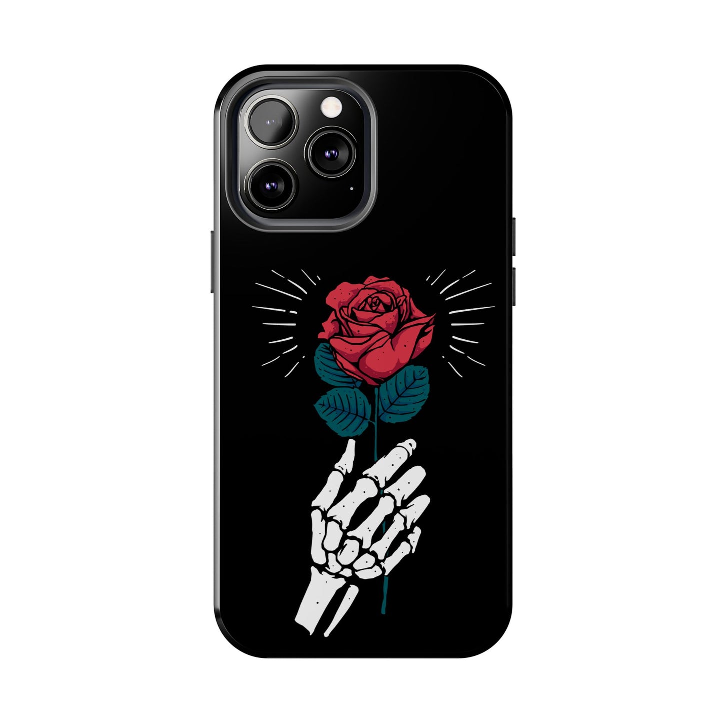 Skeleton Hand Rose Tough Phone Case — Gothic Floral Protective Phone Cover