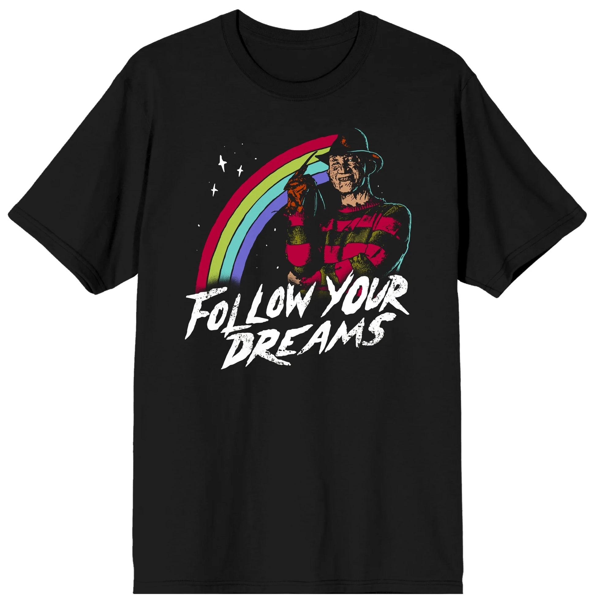 Freddy Krueger Follow Your Dreams Mens Black Graphic Tee-4Xl